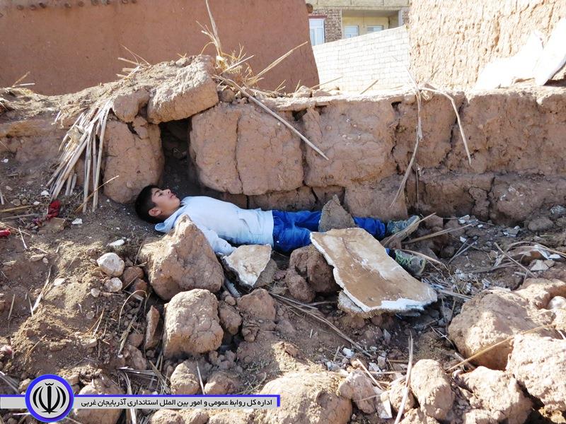 برگزاری مانور زلزله فرضی در روستای عزت آباد از توابع بخش مرکزی شوط
