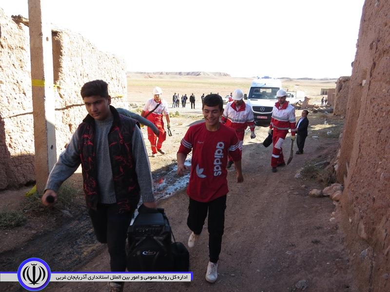 برگزاری مانور زلزله فرضی در روستای عزت آباد از توابع بخش مرکزی شوط
