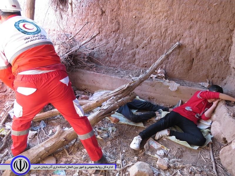 برگزاری مانور زلزله فرضی در روستای عزت آباد از توابع بخش مرکزی شوط