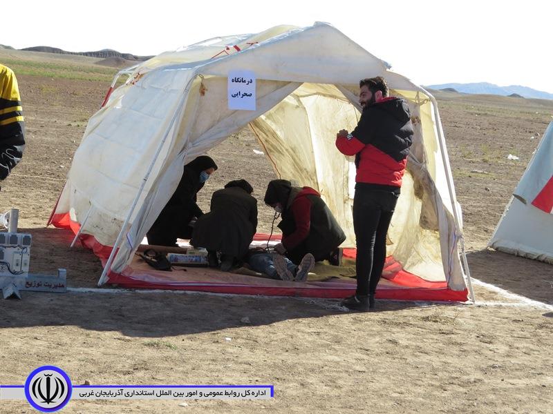 برگزاری مانور زلزله فرضی در روستای عزت آباد از توابع بخش مرکزی شوط