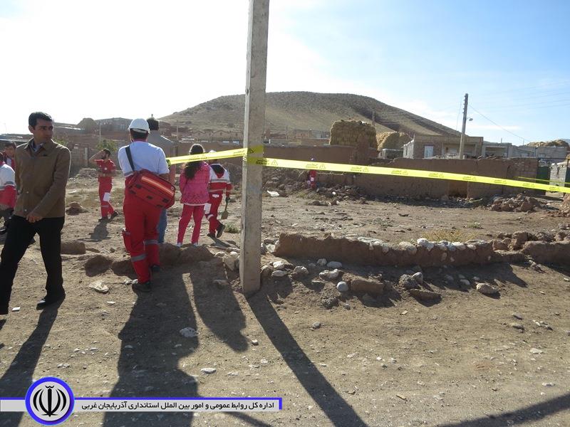 برگزاری مانور زلزله فرضی در روستای عزت آباد از توابع بخش مرکزی شوط